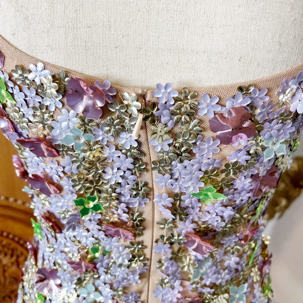 NWT Mac Duggal [6] 6153 Multicolor Sleeveless Floral Paillette Embellished Gown - Picture 7 of 12